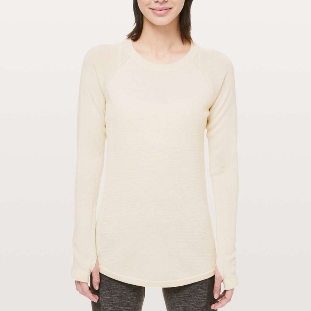 Lululemon Sit In Lotus Merino Wool Sweater Lightweight Knit Crew Top